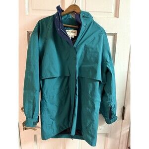 Y2K Eddie Bauer Gore-Tex Hooded Jacket Women’s M Teal Rain Shell